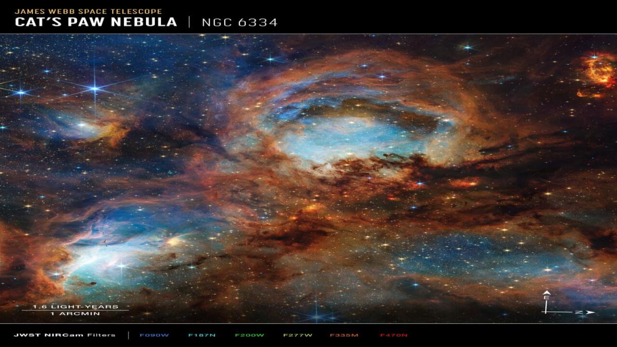 NASA’s Webb Telescope Captures Stunning Cat’s Paw Nebula